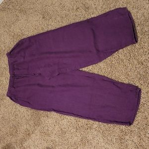 Purple FLAX linen pants Large